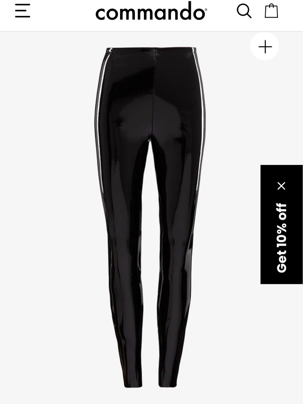 Commando Black Glossy Faux Leather High-Rise Leggings